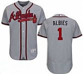 Braves 1 Ozzie Albies Gray Flexbase Jersey Dzhi,baseball caps,new era cap wholesale,wholesale hats